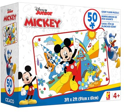 Ceaco Disney Clubhouse 50 PC Floor Puzzle - Family Fun Extra Large Jigsaw - Finished Size is 3' x 2'