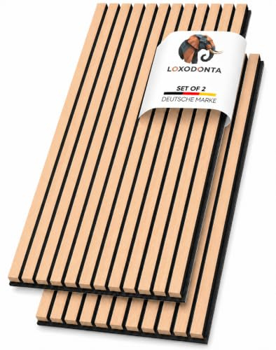 Loxodonta Akustikpaneele Holz 2er Set 275 x 28 cm 1,54 m² Buchenholz