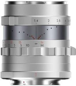 Thypoch Simera 28mm F1.4 Full-Frame X-Mount Prime Lens, Manual Focus Fast Aperture Lens for Fujifilm X Mount Cameras– Silver