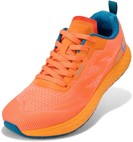 Geococcyx Chaussures de Sport Homme Pieds Larges Sneakers Respirantes Fitness Outdoor Orange 45EU