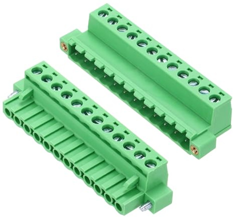 QUARKZMAN 1 Satz PCB-Klemmleiste, 5.08mm 12-Polig Leiterplatten-Klemmenblöcke Stecker und Steckdosen Kits 300V 10A