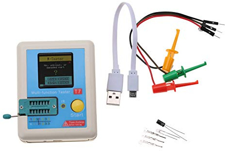 Akozon Multimetro T7 Tester per Transistor con Rilevamento del Diodo Zener e funzionalità Misuratore - Elettronica per Strumenti di Test Multifunzionali