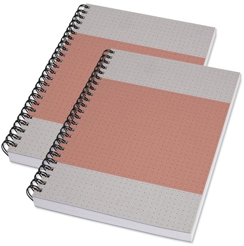 Sigel SN700 Quicknote Spiralblock A5 dotted Recyclingpapier 2 Stück | SN700/2, 160 perforierte Seiten mit hohem Weißegrad und Kartoncover