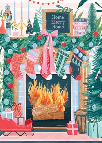 Pieces & Peace Weihnachts Kamin Puzzle - 500 Teile Puzzle Spiel