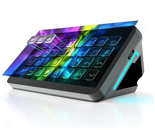 LICAEVEY Programmierbare Makro-Tastatur, 32 LCD-Tasten, Stream Control Deck Studio Controller für PC-Live-Streaming und Videobearbeitung (Black)