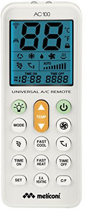 Meliconi AC 100 Plus Telecomando Universale per Condizionatori, Bianco, 1 pezzo
