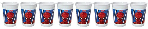 Procos-93554 Gobelets Spiderman Team, 93554P, Multicolore, 8 Unité (Lot de 1)