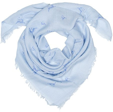 Enzianblau Trachten: Tuch Uni mit Hirschen , Trachtentuch für Damen und Herren, Oktoberfest Tuch, versch. Farben (hellblau)