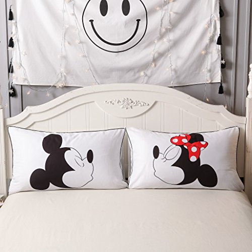 Haru Homie Mikrofaser-Kissenbezüge für Paare, Micky Maus und Minnie, 2er-Set, Geschenke für Freundin, Freund, Ehefrau, Ehemann, Valentinstag, Hochzeit, 50,8 x 76,2 cm