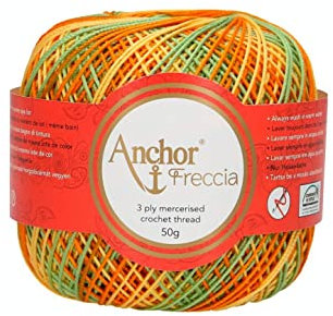 Anchor 4787006-09453 Häkelgarne, 100% Baumwolle, 9453, Stärke 6, 88 Gramm