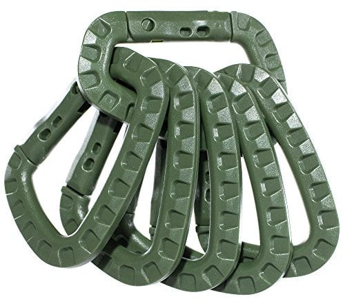 Tactical Carabiner Keychain 6 Pack - Durable Plastic Carabiners - Lightweight Spring Snap Gear - Utility Hooks for Backpacks, Buckles, Hanging Gear, and Outdoor Recreation