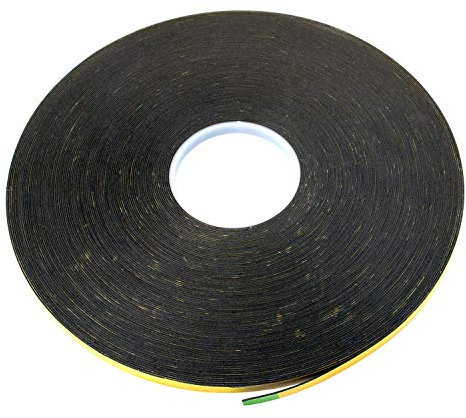 JCP Double Sided Self Adhesive Foam Tape 1mm x 10mm x 50m Security/Glazing/Trim/Craft Roll (Black)