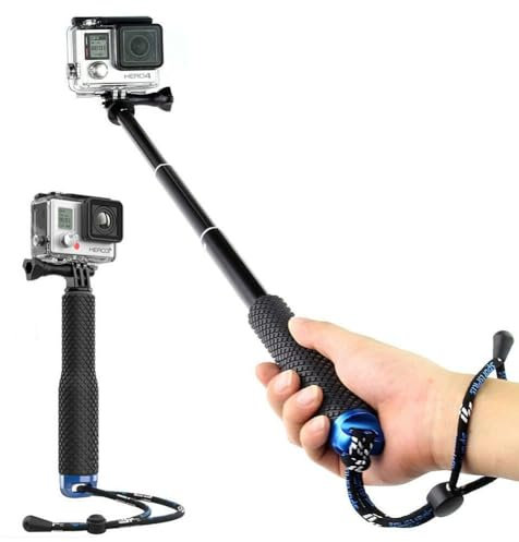 Harwerrel Teleskopstange Aluminium Selfie Stick Stange Handgriff Einbeinstativ (7-19 Zoll) für GoPro Hero(2018) Hero 7 6 5 4 3+ 3 2 1 SJ4000 SJ5000 Xiaomi Action Kamera