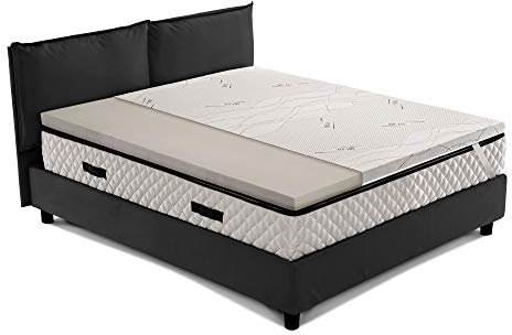 GEEMMA s.r.l. Memory Schaum Matratzentopper 100x200 cm mit Silberfaser-Bezug