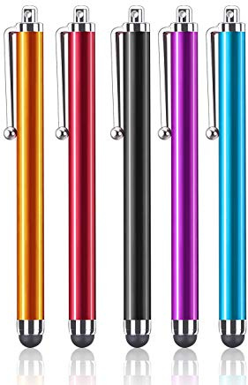 Assorted Colors Stylus Pen Universal Touch Screen Capacitive Stylus for Kindle Touch Screen, for Apple iPad iPhone Xs Max, XS, X, for All Cell Phone,All Tablets (5 Pack)