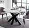 Esstisch schwarz weiss matt 110x78 cm Big System Rund Stern 110 Auszug