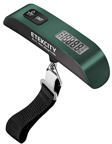 Etekcity Luggage Scale, Digital Weight Scales for Travel Accessories Essentials Suitcases , Portable Handheld Scale with Temperature Sensor, Rubber Paint, 110 Pounds, Battery Included