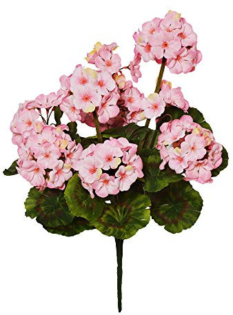 FloristryWarehouse Geranium Bunch Faux Silk Artificial 47cm/ 18.5 Inches x 9 Heads Pink
