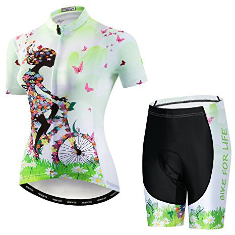 Radtrikot-Set für Damen, Mountainbike, 3D-Gel-Pad, Shorts, Cf2021-1, Brust 99/106 cm (XL)