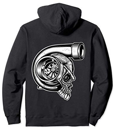 Turbo Tuning Oldschool Vintage Tuner Turbolader Totenkopf Pullover Hoodie