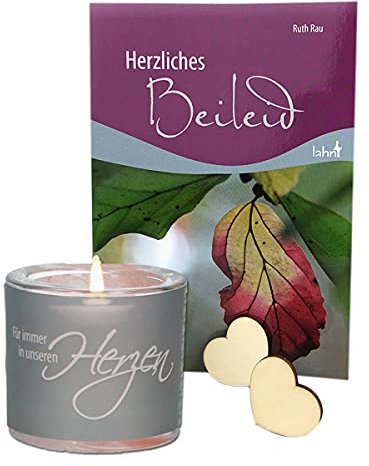 Geschenkset - Trauer - Beileid - Geschenkbuch - Windlicht -