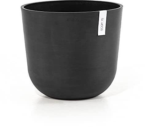 ECOPOTS Oslo Blumentopf aus recyceltem Kunststoff - Modernes Design für Haus & Garten, Verfügbar in Schwarz, Grau & Weißgrau, Durchmesser 25-55 cm