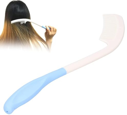 Agatige Haarkämme mit langem Griff, weiche Haarbürsten mit großer Reichweite, Haarbürste für Menschen mit Behinderung, gebogene Griffe, Kamm, Schönheitshaar für ältere Menschen mit Handbehinderung