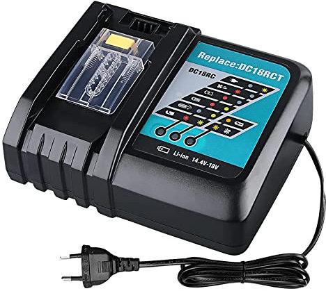 DC18RCT DC18RC 3.0A Chargeur Rapide de Remplacement pour Makita 14.4V-18V Batterie BL1850B BL1830 BL1840 BL1850 BL1860 BL1430 BL1440 BL1450 Batteries