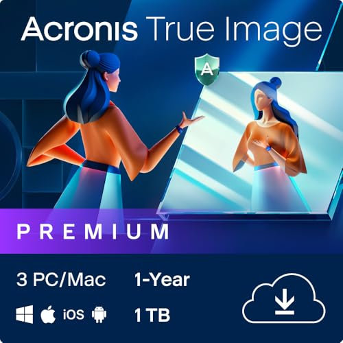 Acronis Cyber Protect Home Office 2023 | Premium | 1 TB Cloud-Speicher | 3 PC/Mac | 1 Jahr | Windows/Mac/Android/iOS | Internet Security inkl. Backup | Aktivierungscode per Email