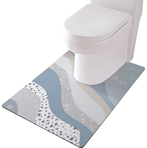 ZESLIV Tapis de Toilette en Forme de u 60x90cm Tapis de Bain Antidérapant et Piédestal pour Salle de Bain Lavable en Machine