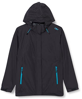 CMP - Giacca Donna con Zip e Cappuccio Traspirante, Antracite, XS