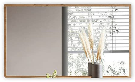 Stella Trading MEMPHIS Moderner Wandspiegel in Artisan Eiche Optik - Großflächiger Spiegel für Flur & Garderobe - 120 x 70 x 2 cm (B/H/T)