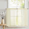 TOPICK Scheibengardinen 2er Set H 90 x B 63 (cm) Beige Transparent Scheibengardine Landhausstil Bistrogardine mit Kreuzmuster Semi Sheer Gardine Kurztores Gaze Fensterschal für Küche Wohnzimmer