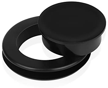 KINBOM 4,2cm Anillo y Tapa para Sombrilla de Mesa de Patio, Tamaño Estándar Tapón y Tapa de Silicona para Sombrilla para Vidrio Patio Jardín y Mesa de Playa (Negro)