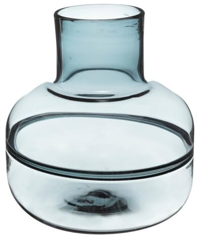 Atmosphera - Flache Vase Line - Glas D. 23-5 cm - Grau