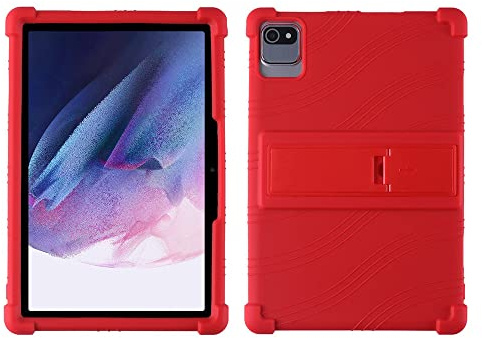 FKQLH Coque pour OUZRS Tab-M1 10 Pouces, Supporter Silicone Enfants Housse de Protection Poids Léger Stand Coque Cover pour OUZRS Tab-M1 10 Pouces, Rouge