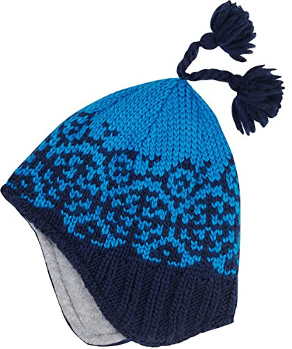 Finkid Peppi Blau - Stylische warme Kinder Strickbeanie, Größe M - Farbe Navy - Seaport