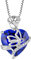 FJ Herz September Geburtsstein Kette Damen 925 Sterling Silber Saphir Kette Anhänger Schmetterling Rose Blume Halskette Schmuck Geschenke für Damen Frauen Mutter Freundin Mama