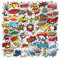HNTR® Comic Book Stickers | 50 POW! Boom! BAM! Onomatopoeia Stickers for Sticker Book, Laptop, Water Bottle & Scrapbook Decoration