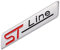 1 Stück 3D Metall ST Line Aufkleber Autokopf Emblem Abzeichen Chrom Aufkleber für Die meisten Automodelle (Abrazin-Silber)
