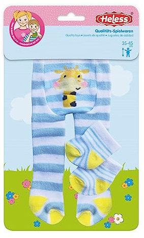 Heless 878 - Puppenkleidung im Design Lustige Tiere, Strumpfhose und Söckchen mit Tiermotiven in 3 Designs (sortiert), für Puppen und Kuscheltiere der Größe 35-45 cm