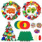 BUSCANDO Weihnachten Kranz Deko 18Stück Bastelset Weihnachten für Kinder DIY Weihnachts Dekoration für Kinder Basteln Weihnachten Kinder Weihnachten Xmas Decorations