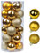 Weihnachtskugeln Christbaumkugeln 24 Stück Ø 6cm Kunststoff Glänzend Matt Glitzer Christbaumschmuck Anhänger Weihnachtsbaumkugeln für Urlaub Hochzeit Party Dekoration Weihnachtsdeko (Gold)