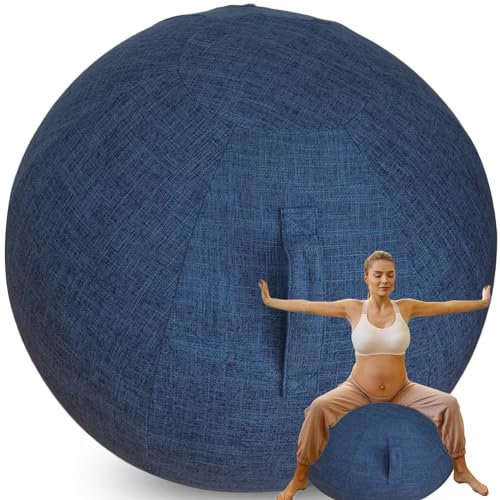 WTZHHK Gymnastikball Stoff Cover für Sitzball Sitzball Büro Yoga Stuhl Schwangerschaft & Home Gym Stilvoll und funktional【Keine Bälle enthalten】 (Color : Blue, Size : 65CM)