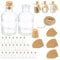 Relaxdays Mini Bouteilles, Lot de 30, Petites fioles, Bouchon de liège, 60 ML, Mariage, épices, Transparent/Nature