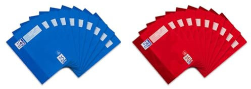 Oxford Schulheft A4, 16 Blatt, Lineatur 25, liniert, 10 Stück & Schulheft A4, 16 Blatt, Lineatur 26, kariert, 10 Stück