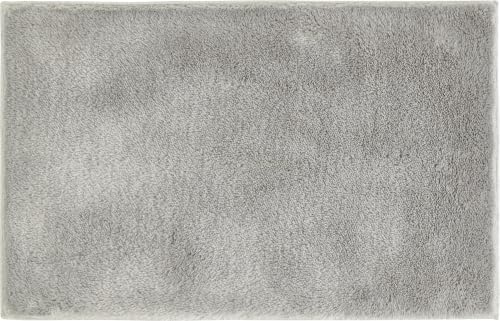 andiamo Badematte rutschfest Florida - Badezimmerteppich weich und flauschig - Badteppich rutschfest waschbar Duschvorleger Badvorleger für Badezimmer 40 x 60 cm grau