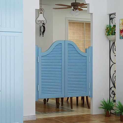 Kanduo Halbhohe Türöffnungen Bar, Balkon, Küche, Eingang, Kiefernholz-Fensterladen, Trenntür, Café-Drehtür, Sondergröße, Farbe erhältlich Schiebe-Schwenktür(Size:120x90cm)