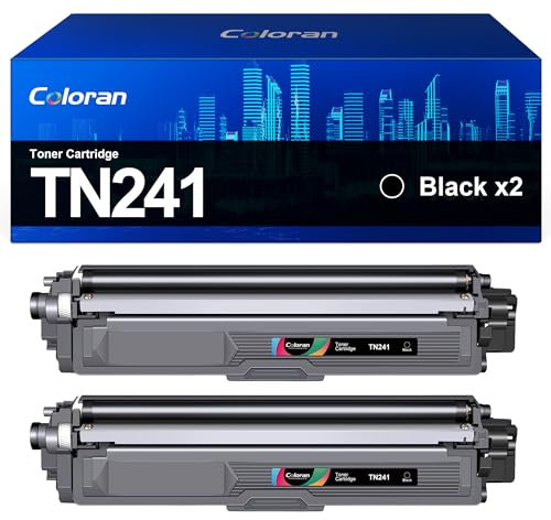 Coloran TN241 TN245 Kompatibel für Brother TN242BK TN242-BK, für Brother MFC 9332CDW Toner DCP-9022CDW MFC-9332CDW MFC-9142CDN HL-3142CW DCP-9020CDW DCP-9017CDW HL-3152CDW (2er-Pack, Schwarz)