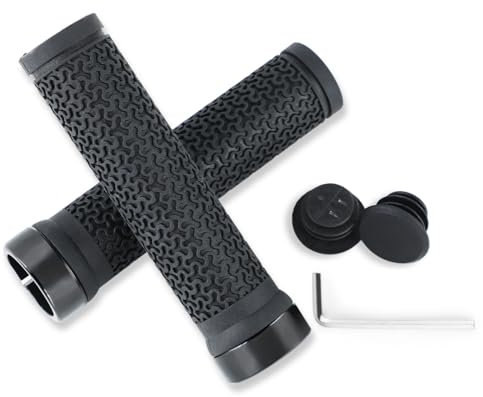 ZCYLPT Bike Handlebar Grips,Professional Mountain Bicycle Grips with Aluminum Lock Non-Slip Rubber Handle Grip for Bicycle MTB Cycling (083)